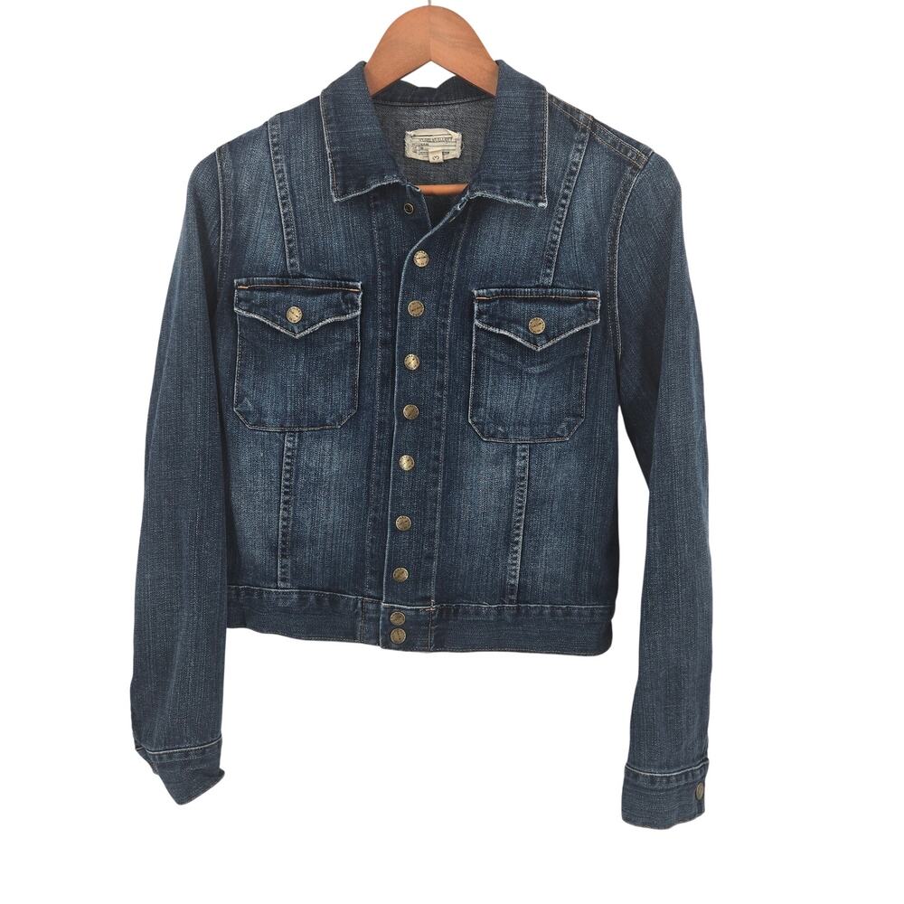 Current Elliott jean jacket size 3 (10, large) cropped snap button